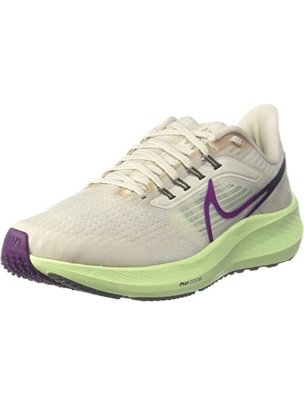 Nike Women’s Zoom Neutral Running Shoe - Cream with Purple & Lime